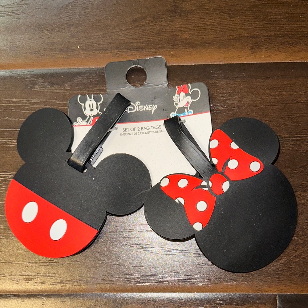 Disney Black Mickey and Minnie Mouse Luggage Tags